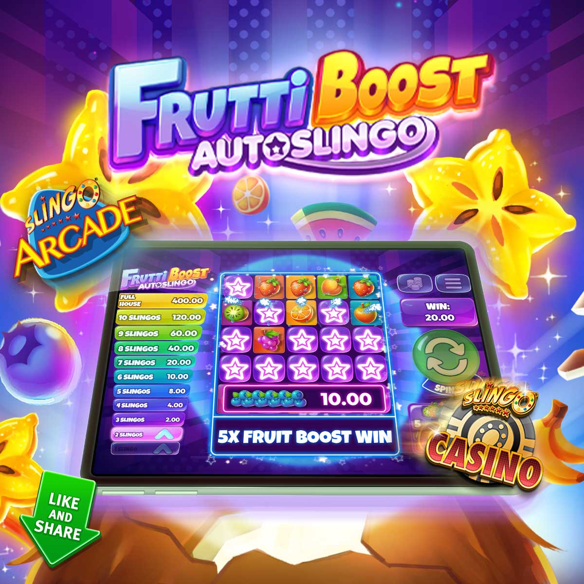 Frutti Boost Autoslingo Brings Colorful Energy to Every Spin