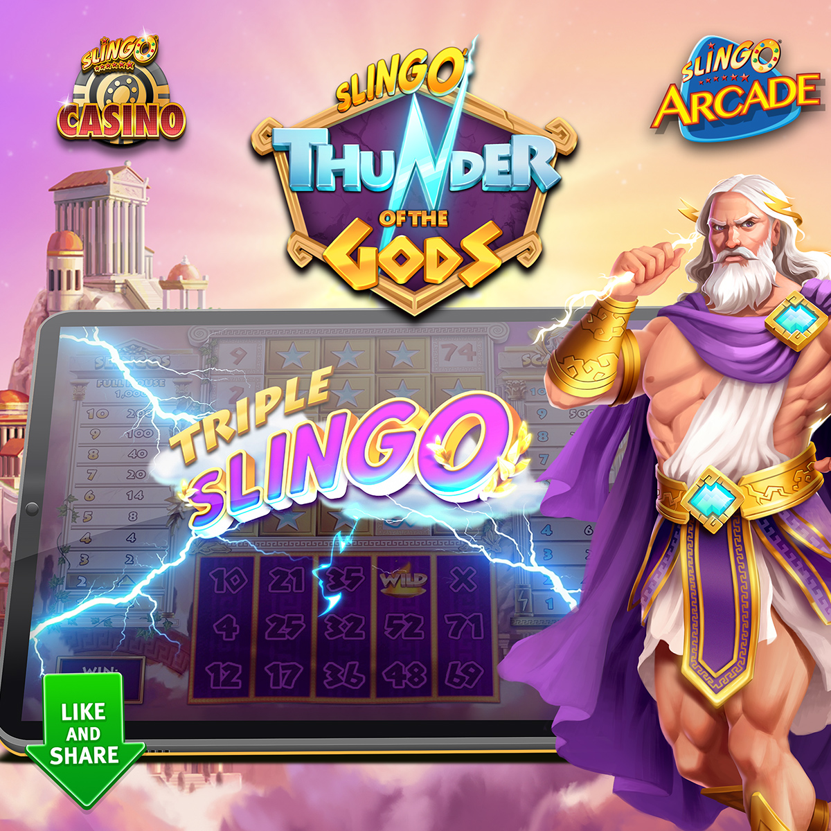Slingo Thunder of the Gods Brings Olympus to Life